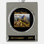 Peru Machu Picchu Wandern Banner-Ornament Silber (Vorderseite)