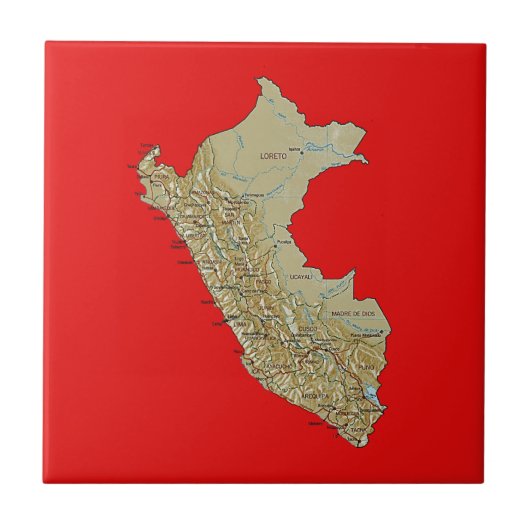 Peru Map Tile Fliese (Vorderseite)