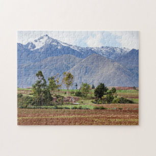 Peru, Maras. Landschaft oberhalb des heiligen Tals Puzzle