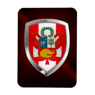 Peru Metallic Emblem Magnet