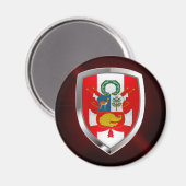 Peru Metallic Emblem Magnet (Vorderseite/Rückseite)