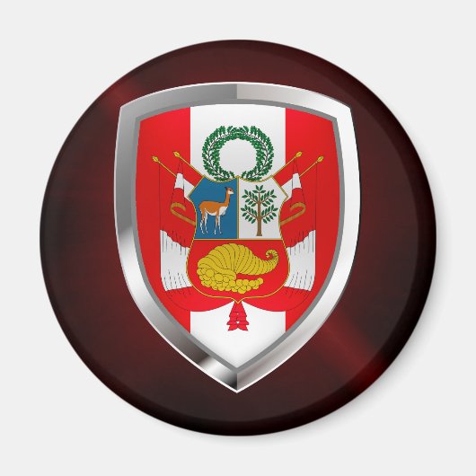 Peru Metallic Emblem Magnet (Vorne)