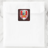 Peru Metallic Emblem Quadratischer Aufkleber (Tasche)