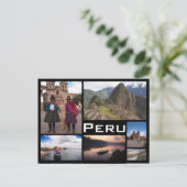 Peru multiple image collage black text postcard postkarte (Stehend Vorderseite)