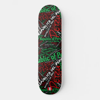 Peru National Pride Wordcloud Skateboard