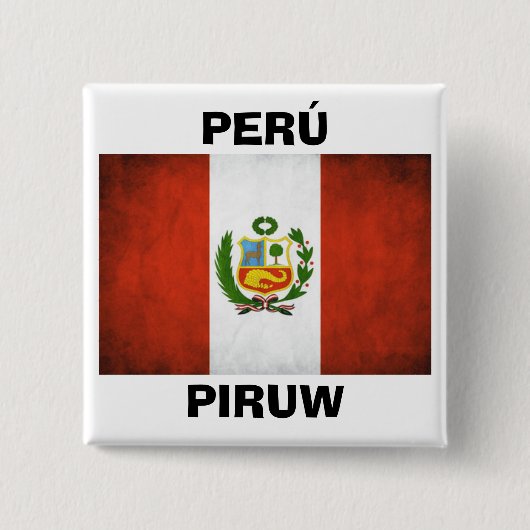Peru Nationalflagge Button (Vorderseite)