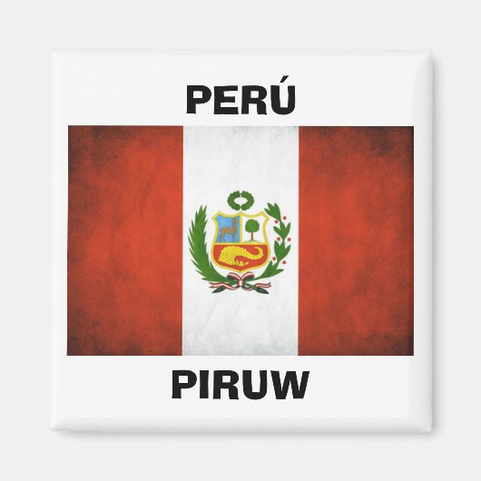 Peru-Nationalflagge Magnet (Vorne)