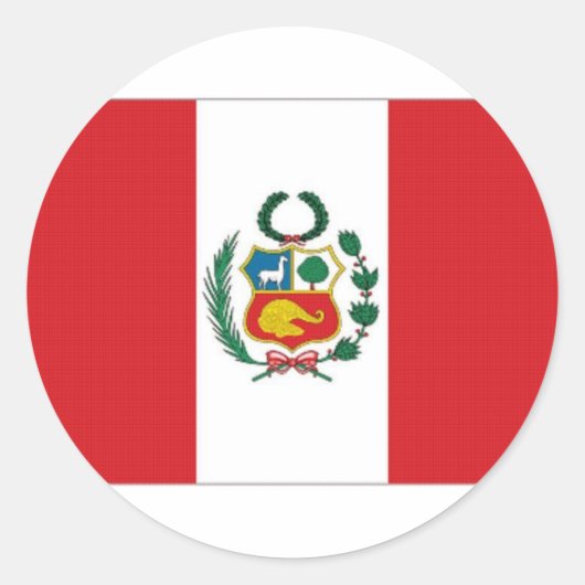 Peru-Nationalflagge Runder Aufkleber (Vorderseite)