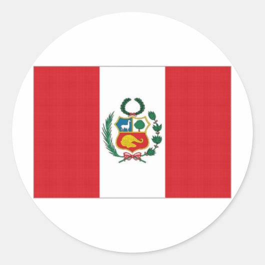Peru-Nationalflagge Runder Aufkleber (Vorderseite)