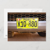Peru-Nummernschild-Postkarte Postkarte (Vorne/Hinten)