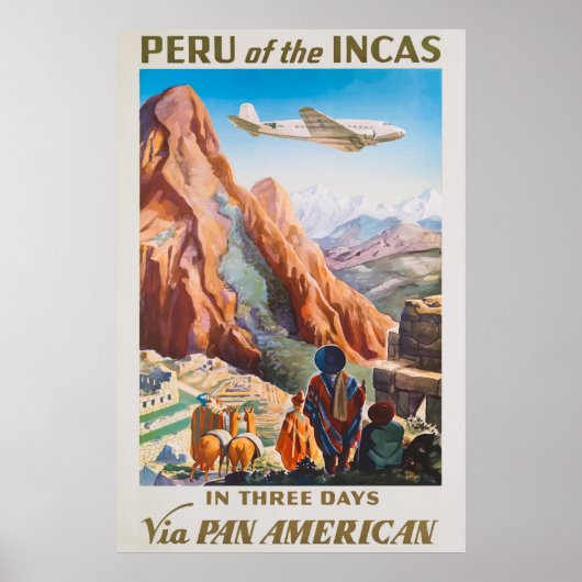 Peru of the Incas Vintage Travel Poster (Vorne)