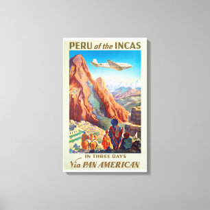 Peru of the Incas Vintage Travel Poster Art Leinwanddruck