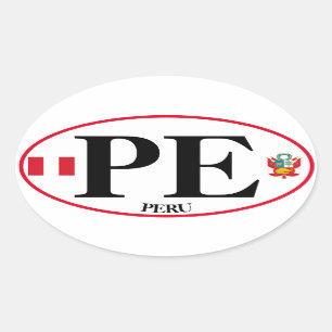 Peru-Oval-Aufkleber im Euro-Stil Ovaler Aufkleber