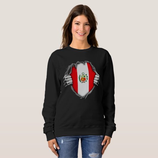Peru Patriotic Peruvian National Flag Sweatshirt (Vorne ganz)