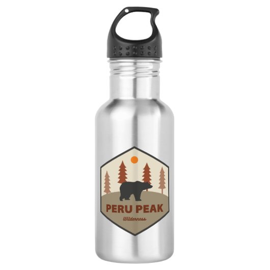 Peru Peak Wilderness Vermont Bär Edelstahlflasche (Vorderseite)