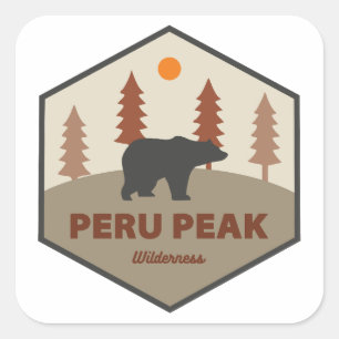Peru Peak Wilderness Vermont Bär Quadratischer Aufkleber