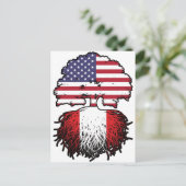 Peru Peru American USA Tree Roots Flag Postkarte (Stehend Vorderseite)