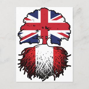 Peru-Peru-Britische Tree-Roots-Flagge Postkarte