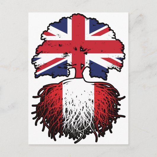 Peru-Peru-Britische Tree-Roots-Flagge Postkarte (Vorderseite)