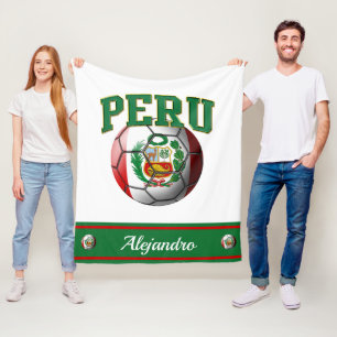 Peru Peru Flag-Fußballball   Name Fleecedecke