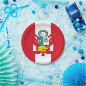 Peru & Peruanische Flagge, Emblem, Party/Sport Pappteller (Party)