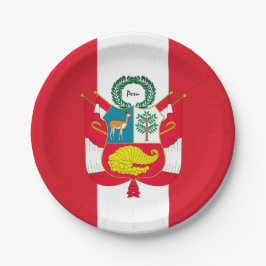 Peru & Peruanische Flagge, Emblem, Party/Sport Pappteller