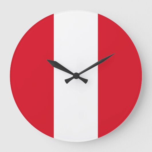 Peru (Peruanische Flagge) Große Wanduhr (Vorderseite)
