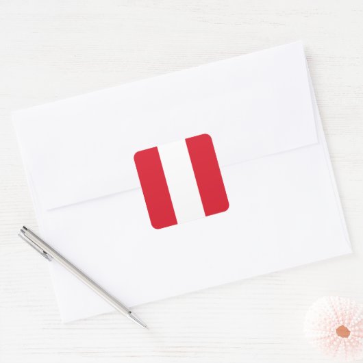 Peru (Peruanische Flagge) Quadratischer Aufkleber (Umschlag)