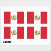 Peru/Peruanische Flagge Rechteckiger Aufkleber (Blatt)