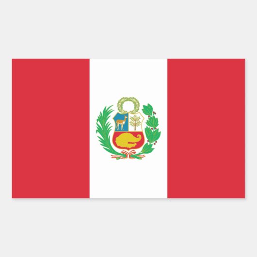 Peru/Peruanische Flagge Rechteckiger Aufkleber (Vorderseite)