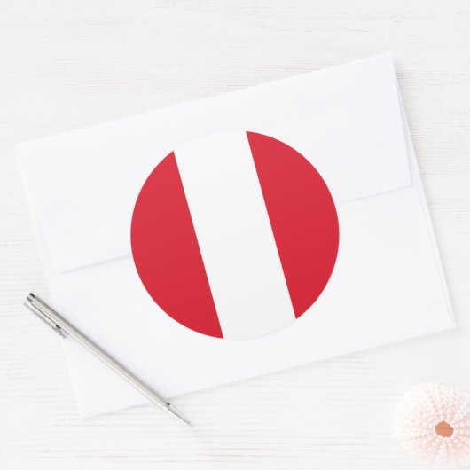 Peru (Peruanische Flagge) Runder Aufkleber (Umschlag)