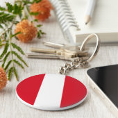 Peru (Peruanische Flagge) Schlüsselanhänger (Seite)