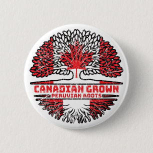 Peru Peruanische kanadische Tree-Roots-Flagge Button