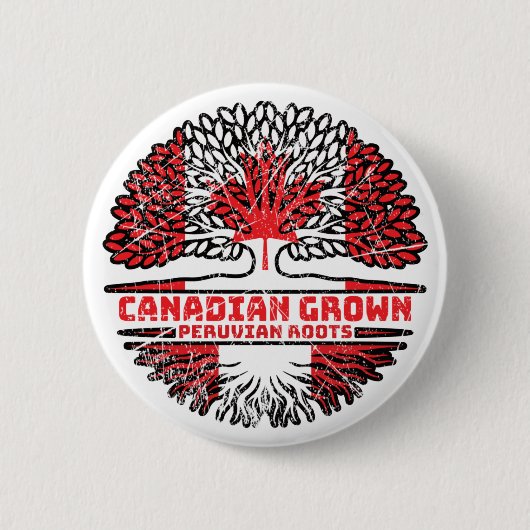 Peru Peruanische kanadische Tree-Roots-Flagge Button (Vorderseite)