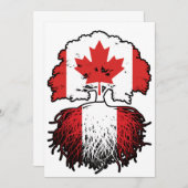Peru Peruanische kanadische Tree-Roots-Flagge Einladung (Vorne/Hinten)