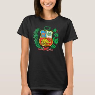 Peru  Peruanischer Escudo Wappen Männer Frauen Fuß T-Shirt