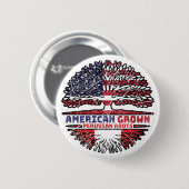 Peru Peruvian USA USA Vereinigte Staaten Tree Button (Vorne & Hinten)