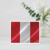 Peru - Peruvian Waving Flag - Postkarte (Stehend Vorderseite)
