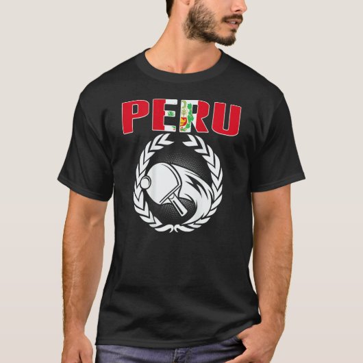 Peru Ping Pong Peruvian Table Tennis Team Suppor T-Shirt (Vorderseite)