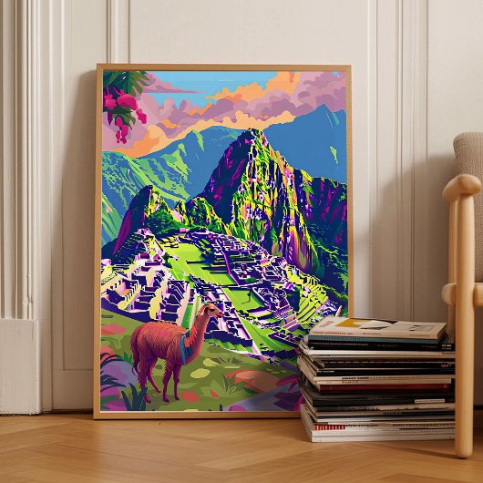 Peru Print Peru Illustration Machu Picchu Travel  Poster