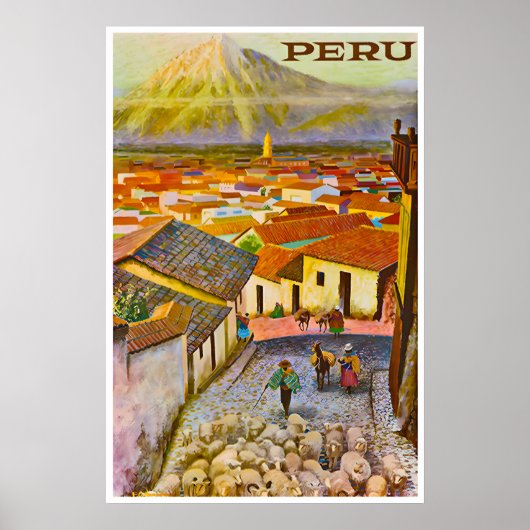 Peru Print Travel Poster Peruvian Art (TR14)a (Vorne)