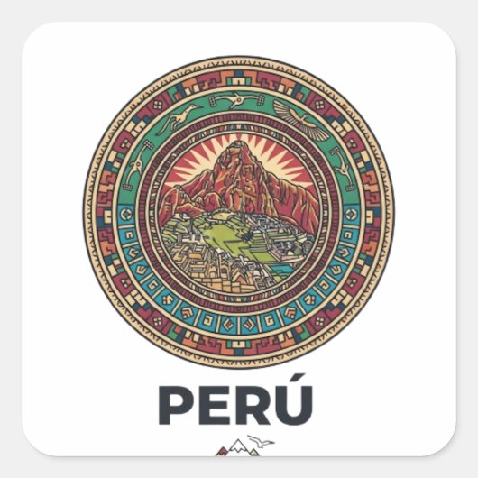 PERU QUADRATISCHER AUFKLEBER (Vorderseite)