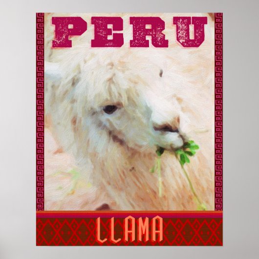 Peru Reiseplakat - Die Llamas von Peru Poster (Vorne)