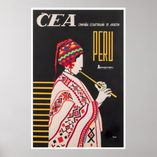 Peru-Reiseposter Vintage Peruanischer Kunstdruck Poster