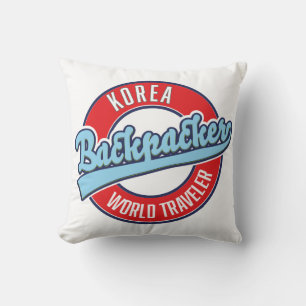 Peru-Rucksack-Weltreisender-Logo. Kissen