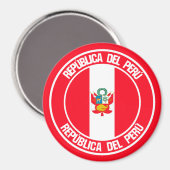 Peru-RundEmblem Magnet (Vorderseite/Rückseite)