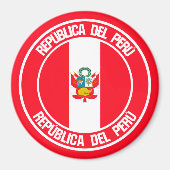 Peru-RundEmblem Magnet (Vorne)