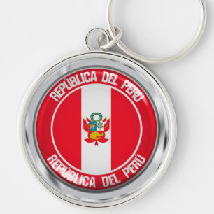 Peru-RundEmblem Schlüsselanhänger
