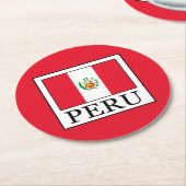 Peru Runder Pappuntersetzer (Angewinkelt)