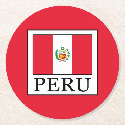 Peru Runder Pappuntersetzer (Vorderseite)